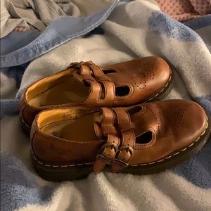 Vintage Brown Leather Dr. Marten Mary Jane Sandals